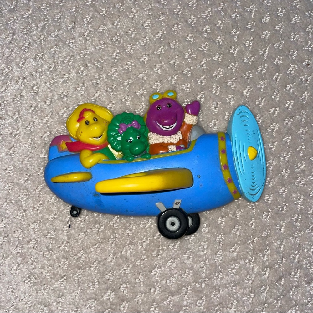 Rare Vintage 1996 Barney And Friends Wall Airplane Hanger Decor 90s Lyons Group